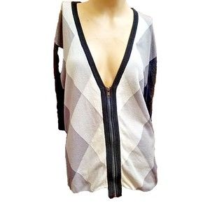 Old School Zip Front Argyle Sweater Heritage 1981 Size Medium Vintage Retro